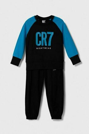 Otroška bombažna pižama CR7 Cristiano Ronaldo črna barva - črna. Pižama iz kolekcije CR7 Cristiano Ronaldo. Model izdelan iz elastične pletenine. Izjemno udoben material