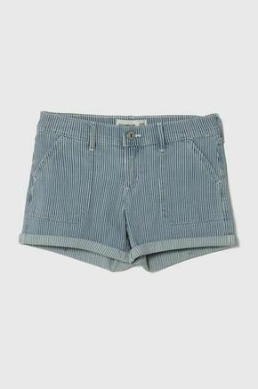 Otroške kratke hlače Abercrombie &amp; Fitch - modra. Kratke hlače iz kolekcije Abercrombie &amp; Fitch. Model izdelan iz vzorčaste tkanine. Model iz izjemno udobne tkanine z visoko vsebnostjo bombaža.