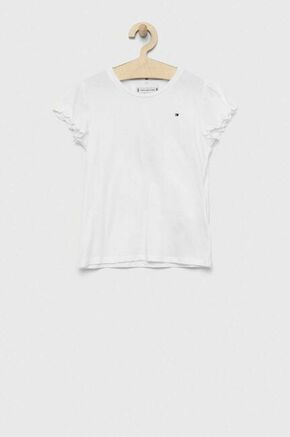 Otroška kratka majica Tommy Hilfiger bela barva - bela. Otroški kratka majica iz kolekcije Tommy Hilfiger. Model izdelan iz tanke