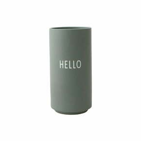 Zelena porcelanasta vaza Design Letters Hello