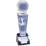Longridge Crystal Golf Trophy With Golf Ball - 180mm