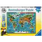 RAVENSBURGER 300 delna sestavljanka Zemljevid sveta živali 132577