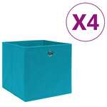 vidaXL Škatle 4 kosi netkano blago 28x28x28 cm baby modre