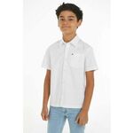 Otroška srajca Tommy Hilfiger bela barva - bela. Otroški srajca iz kolekcije Tommy Hilfiger. Model izdelan iz enobarvne tkanine.