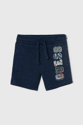 Otroške bombažne kratke hlače Guess mornarsko modra barva - mornarsko modra. Otroški kratke hlače iz kolekcije Guess