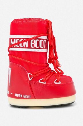 Moon Boot snežke dziecięce Nylon Rosso - rdeča. Zimski čevlji iz kolekcije Moon Boot. Podloženi model izdelan iz kombinacije tekstilnega in sintetičnega materiala.