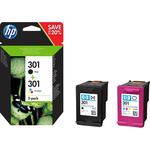 HP 301 (N9J72AE#301), originalna kartuša, črna + barvna, 3ml/6ml, Za tiskalnik: HP OFFICEJET 4630, HP DESKJET 1050, HP DESKJET 2050, HP DESKJET 1000,