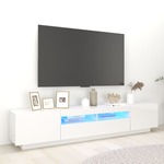 Vidaxl TV omarica z LED lučkami visok sijaj bela 200x35x40 cm