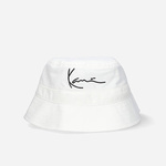 Karl Kani bombažni klobuk - bela. Klobuk iz zbirke Karl Kani. Model ozkega kroja, izdelan iz materiala z aplikacijo.