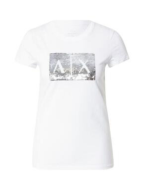 Bombažen t-shirt Armani Exchange bela barva - bela. Lahek T-shirt iz kolekcije Armani Exchange. Model izdelan iz tanke