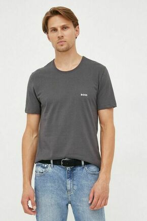 Bombažna kratka majica BOSS - pisana. Lahkotna kratka majica iz kolekcije BOSS. Model izdelan iz tanke