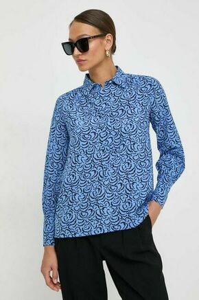 Svilena bluza Marella - modra. Bluza iz kolekcije Marella