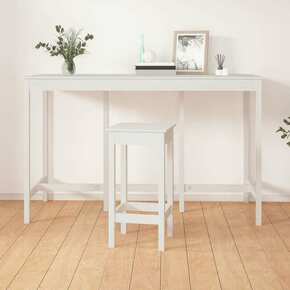 VidaXL Barska miza bela 180x80x110 cm trdna borovina