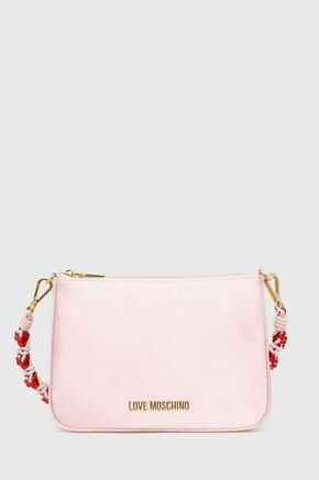 Torbica Love Moschino roza barva - roza. Majhna torbica iz kolekcije Love Moschino. Model na zapenjanje