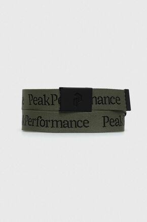 Pas Peak Performance zelena barva - zelena. Pas iz kolekcije Peak Performance. Model izdelan iz tekstilnega materiala.