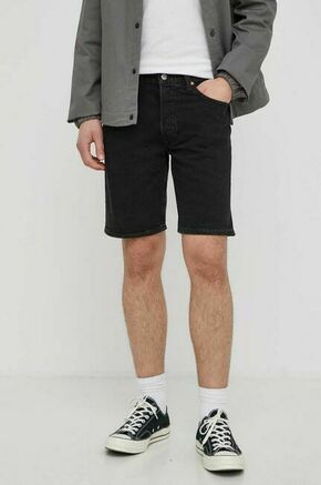 Bombažne kratke hlače Levi's črna barva - črna. Kratke hlače iz kolekcije Levi's. Model izdelan iz gladke tkanine. Model iz zračne bombažne tkanine.