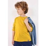 Otroška bombažna majica z dolgimi rokavi Mayoral rumena barva - rumena. Otroške Majica z dolgimi rokavi iz kolekcije Mayoral, izdelana iz pletenine. Model iz izjemno udobne bombažne tkanine.