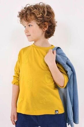Otroška bombažna majica z dolgimi rokavi Mayoral rumena barva - rumena. Otroške Majica z dolgimi rokavi iz kolekcije Mayoral