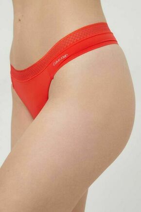 Brazilke Calvin Klein Underwear rdeča barva - rdeča. Brazilke iz kolekcije Calvin Klein Underwear. Model izdelan iz enobarvne pletenine.