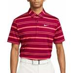 Nike Dri-Fit Tour Mens Polo Shirt Stripe Noble Red/Ember Glow/White XL
