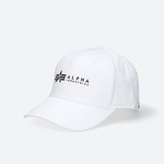 Bombažna kapa Alpha Industries bela barva - bela. Kapa s šiltom vrste baseball iz kolekcije Alpha Industries. Model izdelan iz enobarvnega materiala z dodatki.