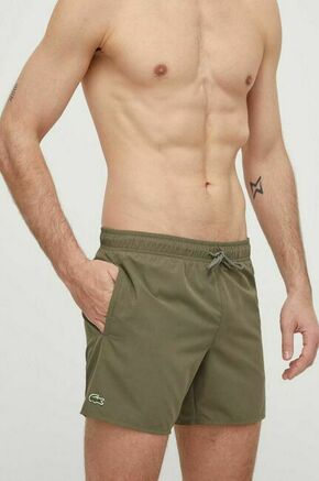 Kopalne kratke hlače Lacoste zelena barva - zelena. Kopalne kratke hlače iz kolekcije Lacoste. Model izdelan iz tkanine.