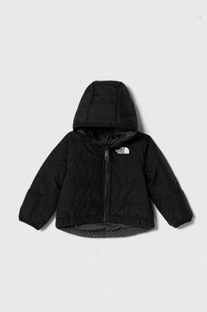 Obojestranska jakna za dojenčke The North Face REVERSIBLE PERRITO HOODED JACKET črna barva - črna. Jakna za dojenčka iz kolekcije The North Face. Podložen model izdelan iz gladkega materiala.