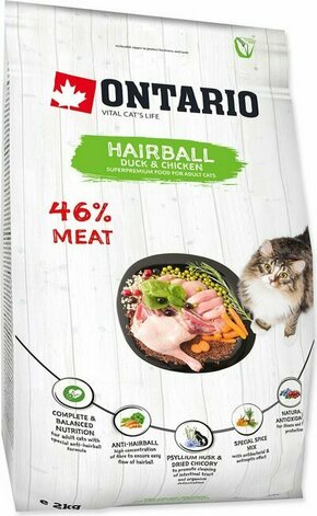 Krma Ontario Cat Hairball 2 kg