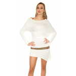 Amiatex Ženska obleka 74420, bela, UNIVERZáLNí