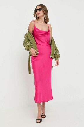 Obleka Guess - roza. Obleka iz kolekcije Guess. Trapez model