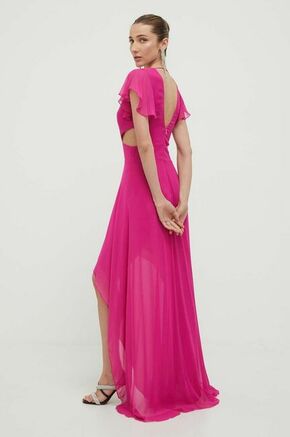 Obleka Patrizia Pepe roza barva - roza. Obleka iz kolekcije Patrizia Pepe. Model izdelan iz enobarvne tkanine. Model iz zračne viskozne tkanine.