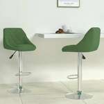 vidaXL Barski stolček 2 kosa temno zelen žamet