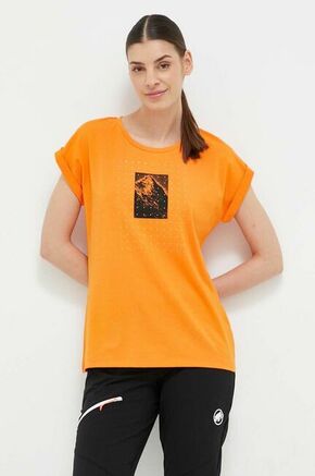Športna kratka majica Mammut Mountain oranžna barva - oranžna. Športna kratka majica iz kolekcije Mammut. Model izdelan iz materiala