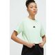 Kratka majica adidas Z.N.E ženska, zelena barva - zelena. Kratka majica iz kolekcije adidas, izdelana iz enobarvne pletenine. Model iz izjemno udobne tkanine z visoko vsebnostjo bombaža.