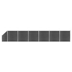 vidaXL Komplet ograjnih panelov WPC 1138x(105-186) cm črn