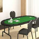 vidaXL Zložljiva poker podloga za 10 igralcev zelena 208x106x3 cm