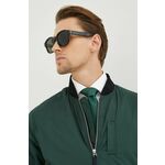 Sončna očala Gucci moški, zelena barva - zelena. Sončna očala iz kolekcije Gucci. Model s enobarvnimi stekli in okvirji iz plastike. Ima filter UV 400.