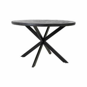 Črna okrogla jedilna miza z mizno ploščo iz akacije ø 140 cm Yellov – Light &amp; Living
