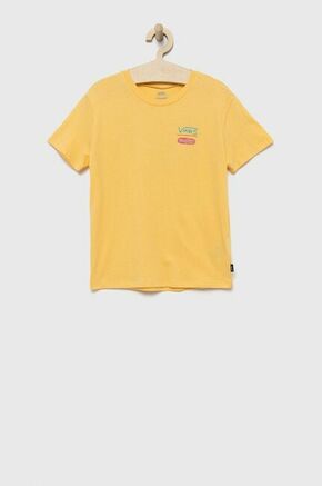 Otroški bombažen t-shirt Vans - rumena. Otroški t-shirt iz kolekcije Vans. Model izdelan iz rahlo elastične pletenine.