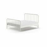 Bela kovinska postelja z letvenim dnom 160x200 cm BRONXX – Vipack