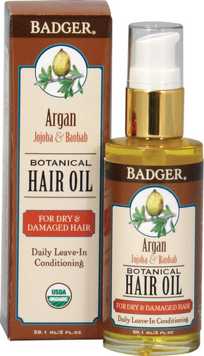 "Badger Balm Olje za lase z arganom - 59.1 ml"