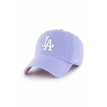 Kapa 47brand Los Angeles Dodgers vijolična barva - vijolična. Kapa s šiltom vrste baseball iz kolekcije 47brand. Model izdelan iz enobarvne tkanine z vstavki.