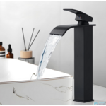 Kopalniška armatura za umivalnik z obliko slapa | Predstavljamo vam elegantna kopalniška pipa EYN 103 (Barva - zaključni sloj: Črna, Pritrditev: Na pu