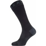 Sealskinz Waterproof All Weather Mid Length Sock with Hydrostop Black/Grey S Kolesarske nogavice