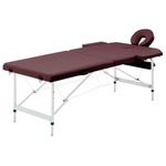 vidaXL Zložljiva masažna miza 2-conska aluminij vijolična