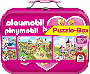 WEBHIDDENBRAND SCHMIDT Playmobil 4v1 Puzzle v pločevinastem kovčku (60