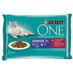 Purina ONE Senior 7+ mini fileji z govedino in korenjem v soku, 48 × 85 g