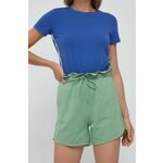 Bombažne kratke hlače United Colors of Benetton ženski, zelena barva, - zelena. Kratke hlače iz kolekcije United Colors of Benetton. Model izdelan iz tanke, rahlo elastične pletenine.