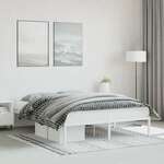 vidaXL Kovinski posteljni okvir bel 150x200 cm