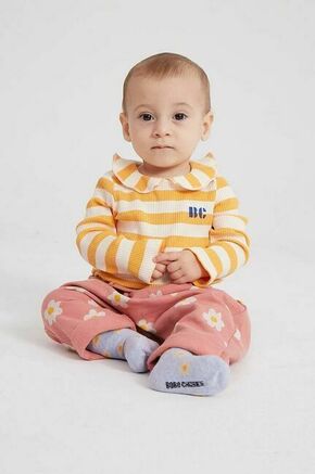 Majica z dolgimi rokavi za dojenčka Bobo Choses rumena barva - rumena. Majica z dolgimi rokavi za dojenčka iz kolekcije Bobo Choses. Model izdelan iz vzorčaste pletenine.